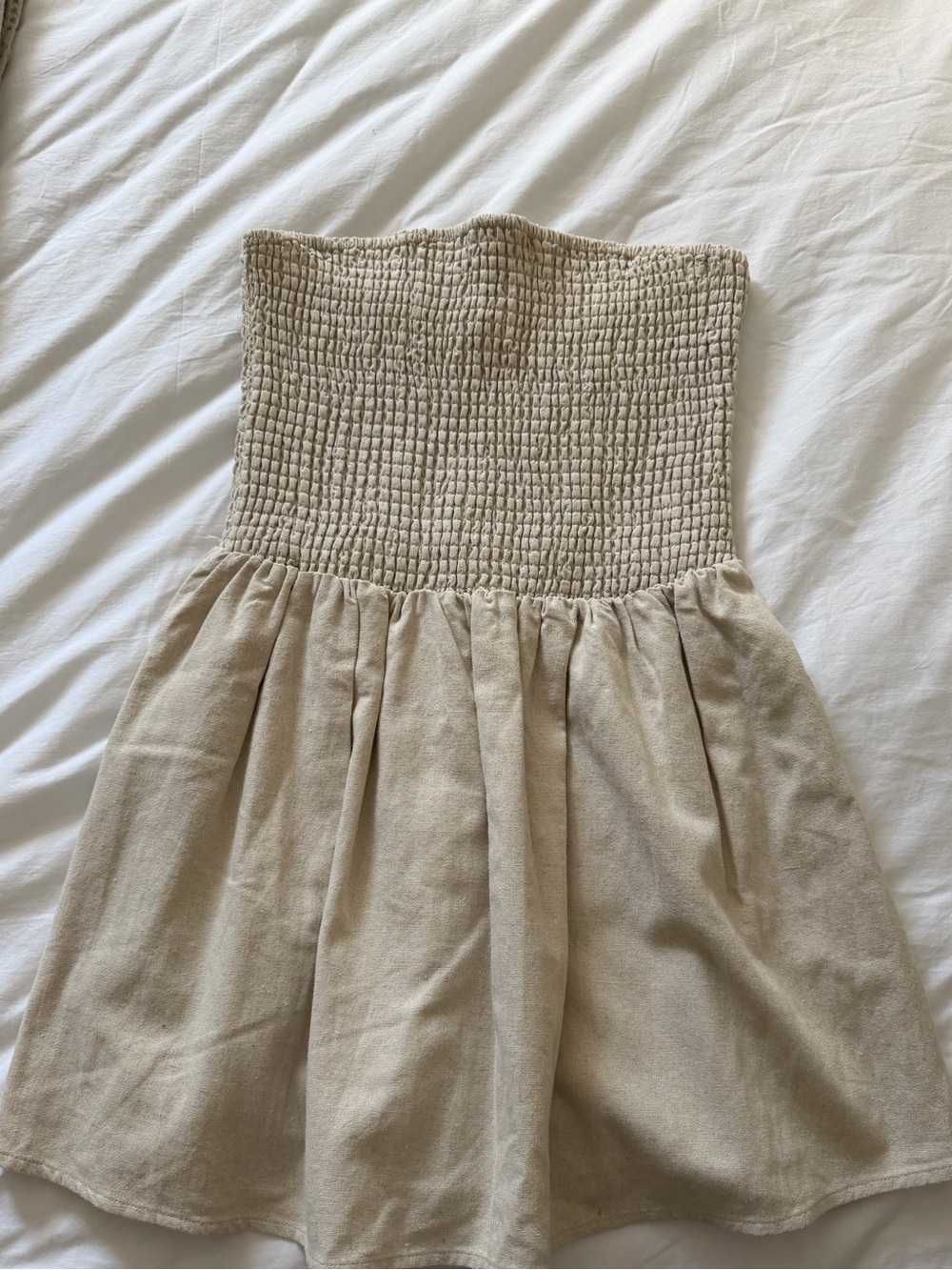 Girls' Strapless Mini Dress Beige